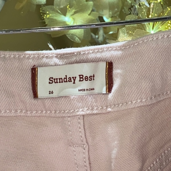 Sunday Best Aritzia Pink Denim Shorts - Picture 3 of 3